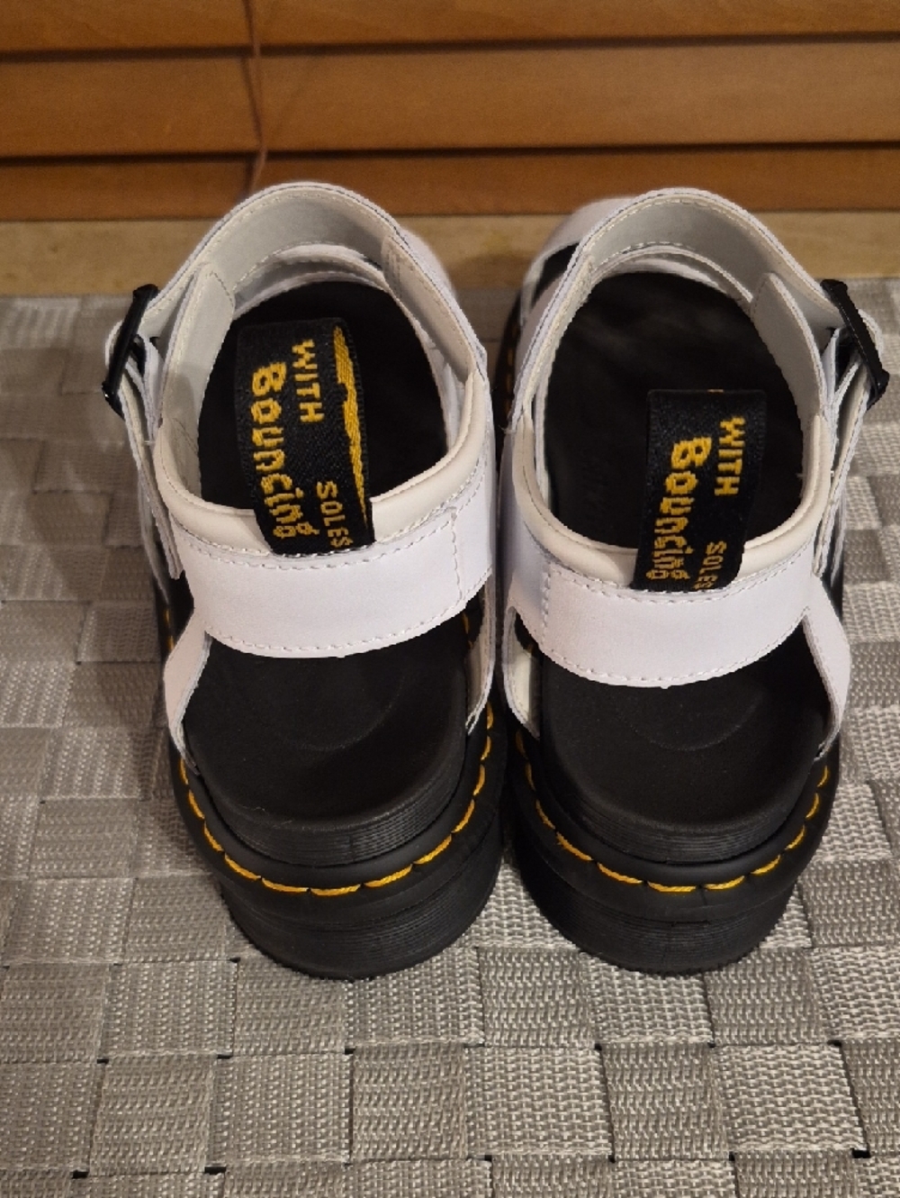 Dr. Martens White Leather Triple-Strap Platform Sandals - Picture 4 of 5